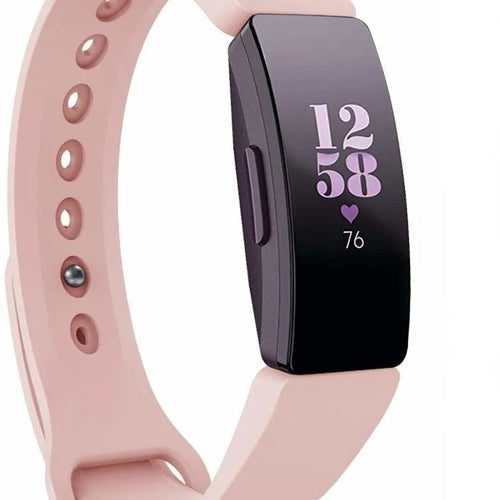 Silicone Strap, light pink, on a watch, 3/4 front view