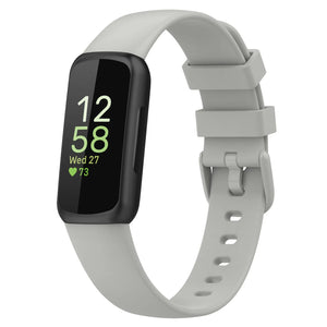 Silicone Strap, grey, on a watch, 3/4 front view