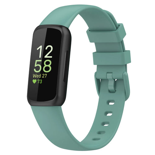 Silicone Strap, green, on a watch, 3/4 front view