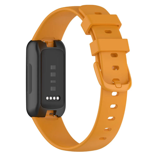 Silicone Strap, orange, on a watch, 3/4 front view
