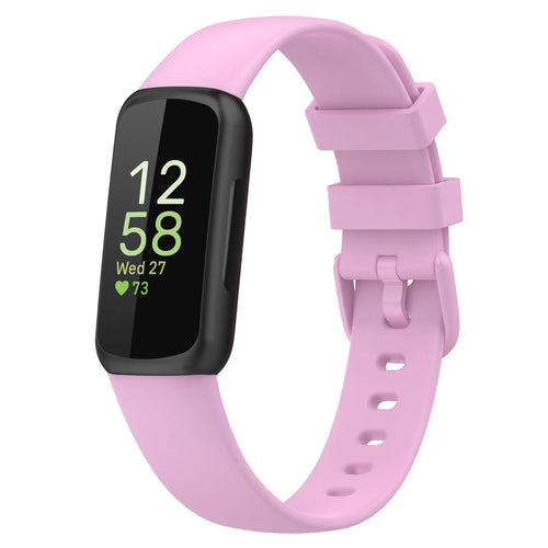 Silicone Strap, lilac, on a watch, 3/4 front view