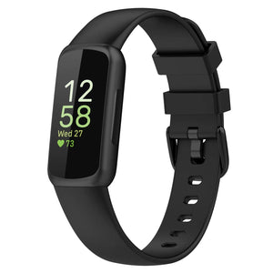 Silicone Strap, black, on a watch, 3/4 front view