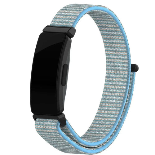 Nylon Strap, light blue, on a watch, 3/4 front view