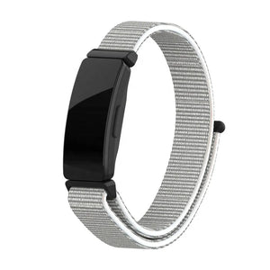 Nylon Strap, grey, on a watch, 3/4 front view