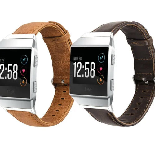 Leather Strap, dark brown, on a watch, 3/4 front view