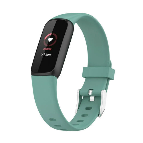 Silicone Strap, viridian, on a watch, 3/4 front view