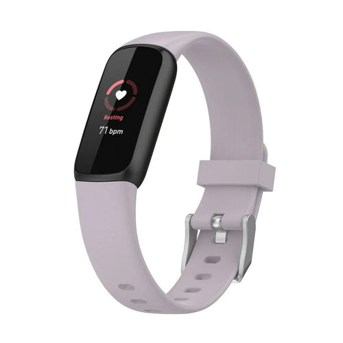 Silicone Strap, lavender, on a watch, 3/4 front view