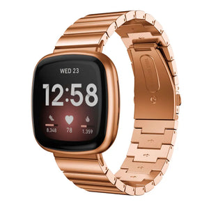 Metal Strap, rose gold, on a watch, 3/4 front view