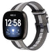 Bracelet nylon boucle Fitbit Versa 3 (noir-blanc-gris)