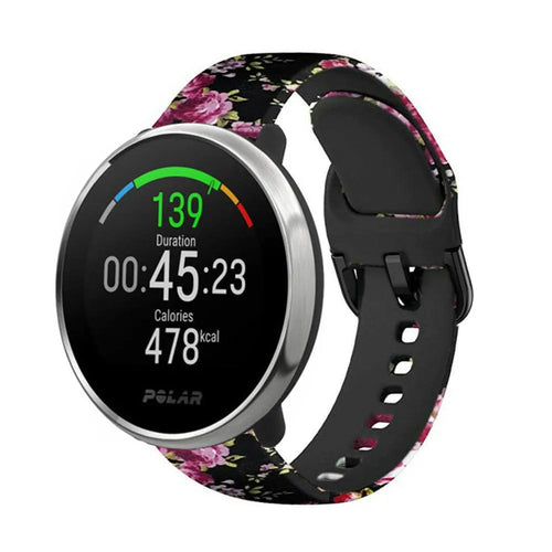 Print Silicone Strap, on a watch, 3/4 front view