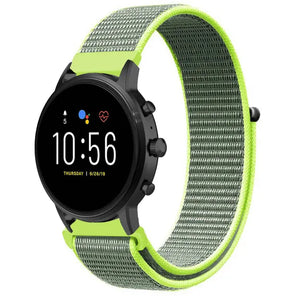 Nylon Strap, fluorescent, on a watch, 3/4 front view