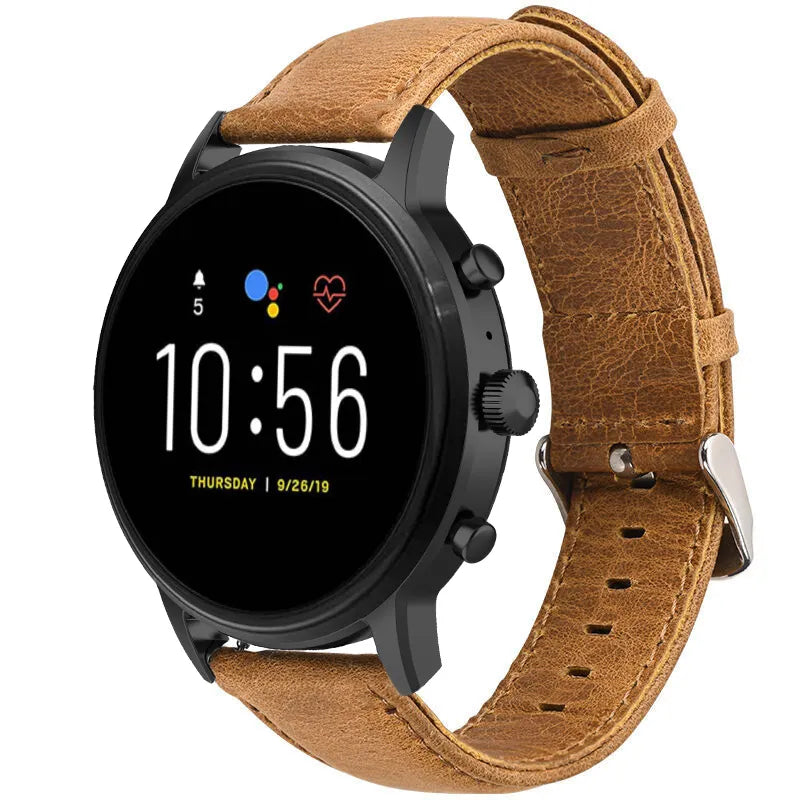 Bracelet cuir Fossil Gen 4 Explorist HR (marron)