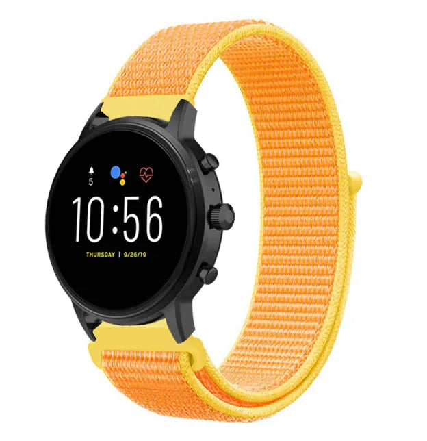 Bracelet nylon Fossil Gen 4 Explorist HR (jaune clair)