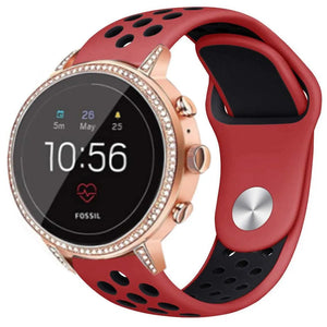 Silicone Sport Strap, on a watch, 3/4 front view