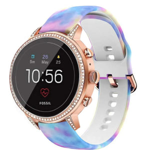 Print Silicone Strap, on a watch, 3/4 front view