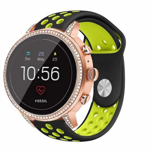 Bracelet sport Fossil Gen 4 Venture HR (noir/jaune)