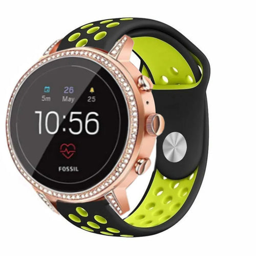 Bracelet sport Fossil Gen 4 Venture HR (noir/jaune)