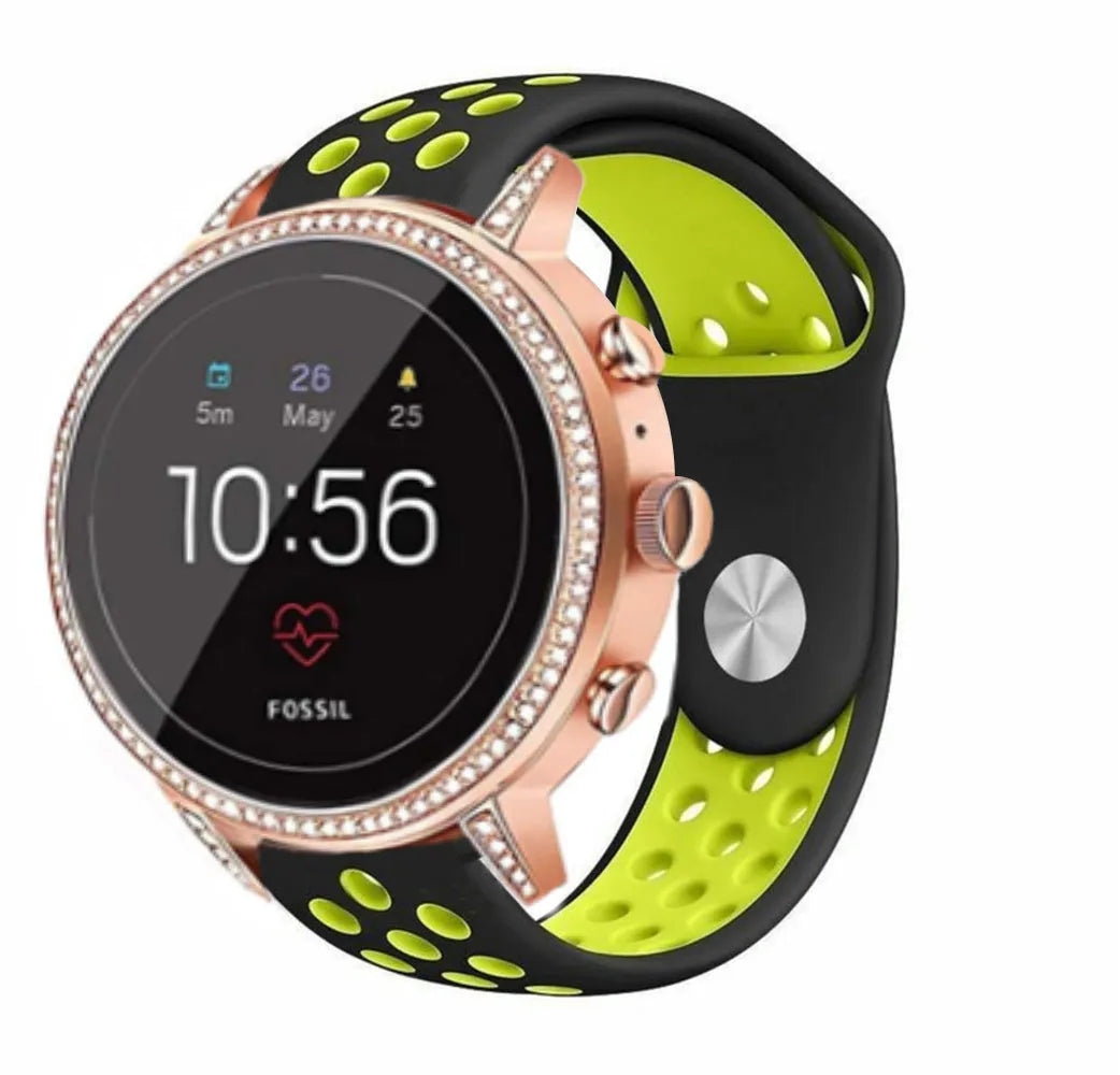 Bracelet sport Fossil Gen 4 Venture HR (noir/jaune)