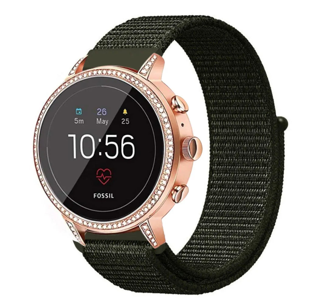 Bracelet nylon Fossil Gen 4 Venture HR (vert foncé)