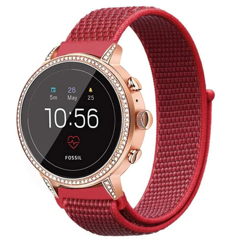 Bracelet nylon Fossil Gen 4 Venture HR (rouge)
