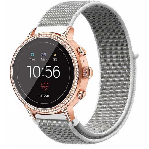 Bracelet nylon Fossil Gen 4 Venture HR (blanc/gris)