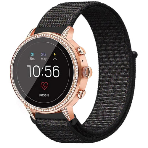 Bracelet nylon Fossil Gen 4 Venture HR (noir)