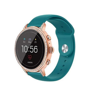 Silicone Sport Strap, on a watch, 3/4 front view