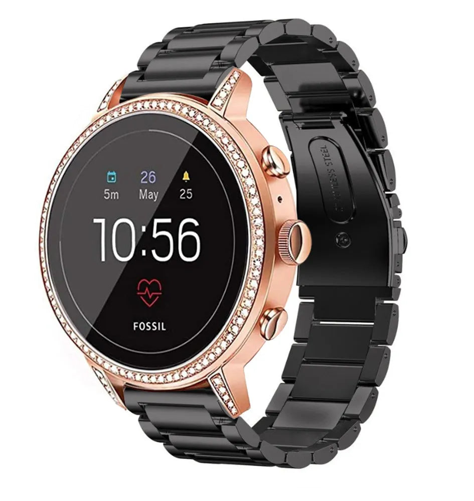 Bracelet acier Fossil Gen 4 Venture HR (noir)