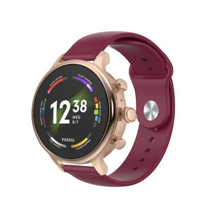 Silicone Sport Strap, on a watch, 3/4 front view