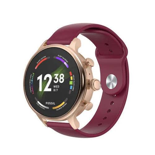 Silicone Sport Strap, on a watch, 3/4 front view