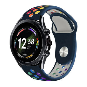 Silicone Sport Strap, on a watch, 3/4 front view