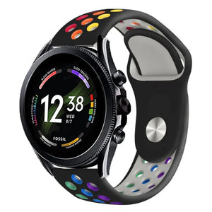 Silicone Sport Strap, on a watch, 3/4 front view