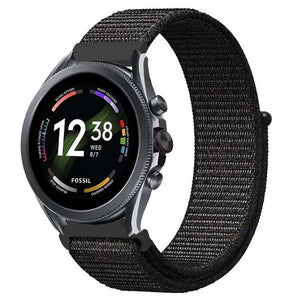 Nylon Strap, black, on a watch, 3/4 front view