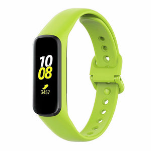 Silicone Strap, lime, on a watch, 3/4 front view