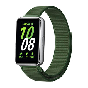 Nylon Strap, green, on a watch, 3/4 front view