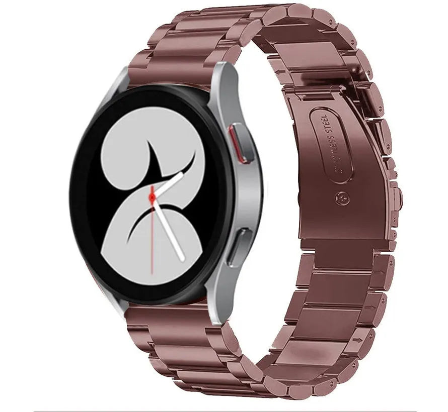 Steel Strap, bronze, on a watch, 3/4 front view