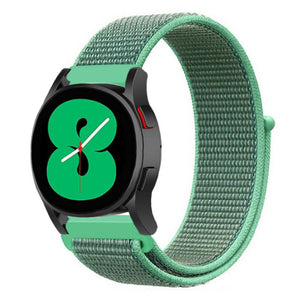 Nylon Strap, mint, on a watch, 3/4 front view