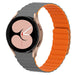 Samsung Galaxy Watch 4 40mm Magnetic Silicone Strap Perfect Fit (Grey/Orange)