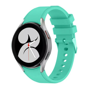 Silicone Strap 'Perfect Fit', aqua, on a watch, 3/4 front view