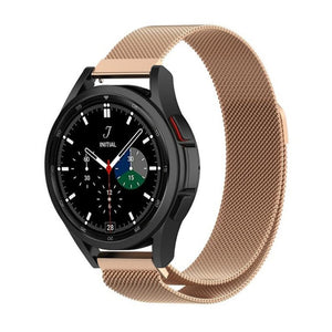 Milanese Strap, rose gold, on a watch, 3/4 front view