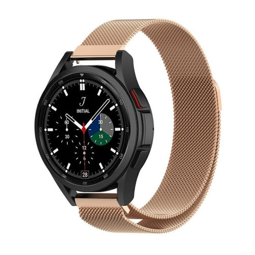 Milanese Strap, rose gold, on a watch, 3/4 front view