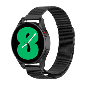 Milanese Strap, black, on a watch, 3/4 front view