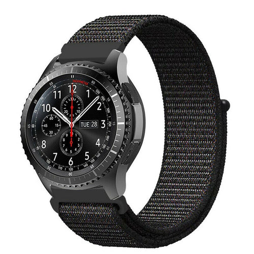 Nylon Strap, black, on a watch, 3/4 front view