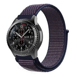 Nylon Strap, indigo, on a watch, 3/4 front view