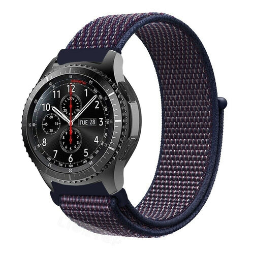 Nylon Strap, indigo, on a watch, 3/4 front view
