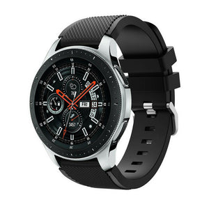 Twill Silicone Strap, black, on a watch, 3/4 front view