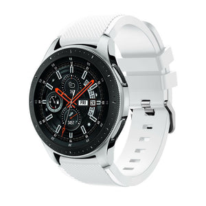 Twill Silicone Strap, white, on a watch, 3/4 front view