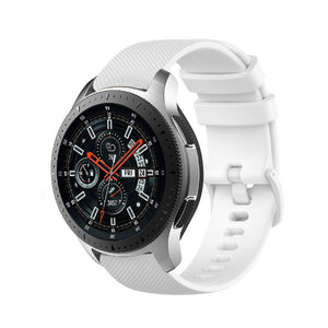 Premium Silicone Strap, white, on a watch, 3/4 front view