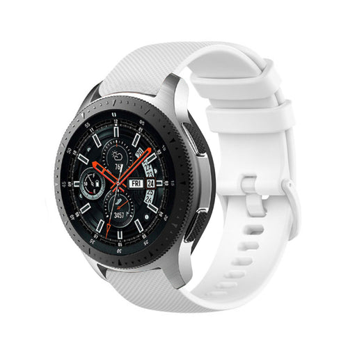 Premium Silicone Strap, white, on a watch, 3/4 front view