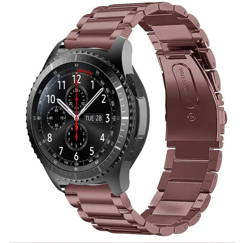 Steel Strap, bronze, on a watch, 3/4 front view